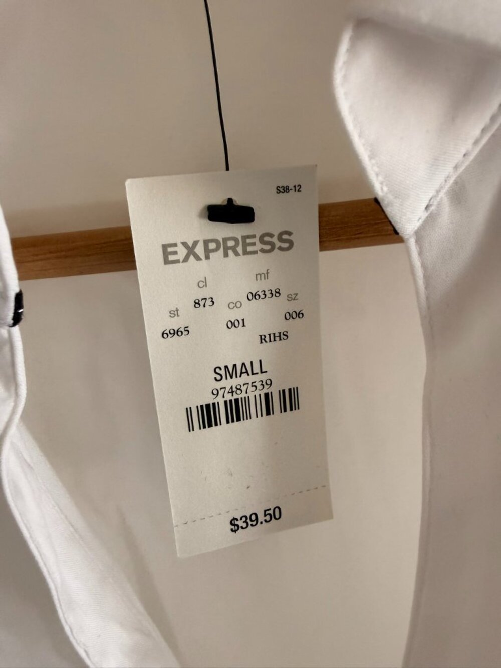 NWT Express White Front Pocket Button Down Short Sleeve Shirt S - Picture 3 of 9